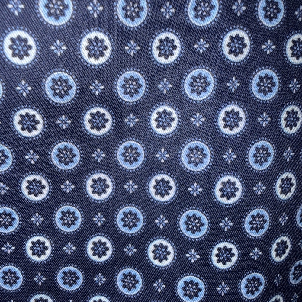 Hart Schaffner Marx Comfort Stretch Button Up Shirt Cotton Size M Blue Circles - Picture 4 of 13